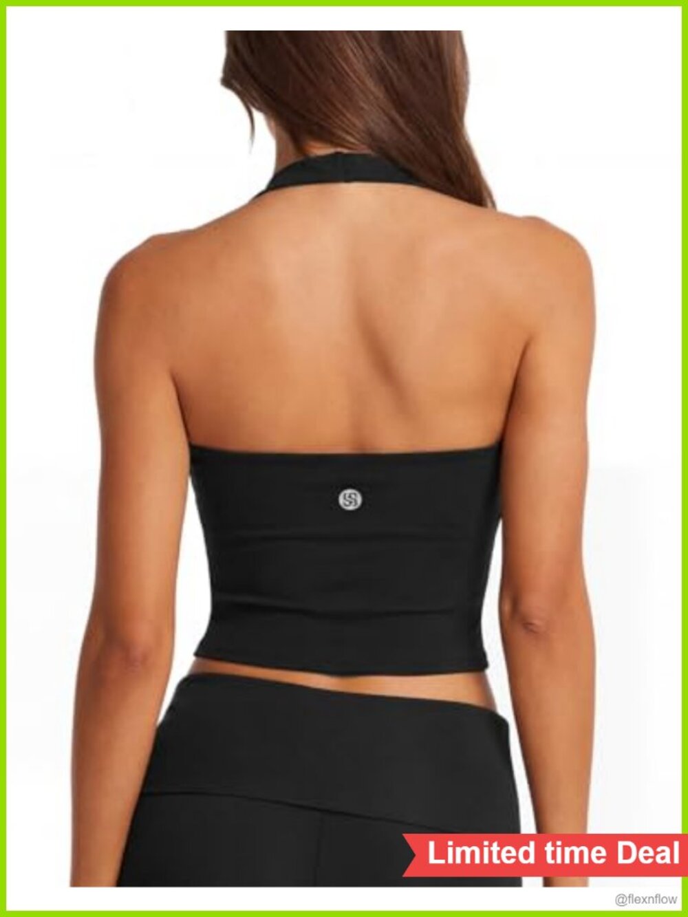 Women Padded Halter Sports Bra Backless Longline Workout Crop Tank Tops